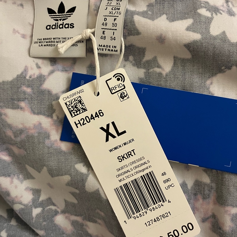 Adidas originals Floral print mini skirt XL 14 16 - Picture 5 of 5
